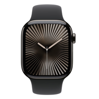 Apple Watch Series 10 GPS + Cellular 42mm Slate Titanium Case with Black Sport Band - S/M MWXG3QC/A