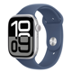 Apple Watch Series 10 GPS + Cellular 46mm Silver Aluminium Case with Denim Sport Band - S/M MWY03QC/A