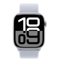 Apple Watch Series 10 GPS + Cellular 46mm Silver Aluminium Case with Blue Cloud Sport Loop MWY23QC/A