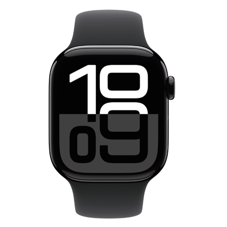 Apple Watch Series 10 GPS 42mm Jet Black Aluminium Case with Black Sport Band - S/M