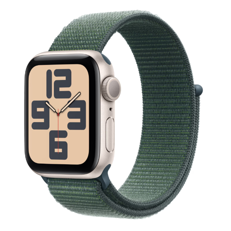 Apple Watch SE GPS 40mm Starlight Aluminium Case with Lake Green Sport Loop