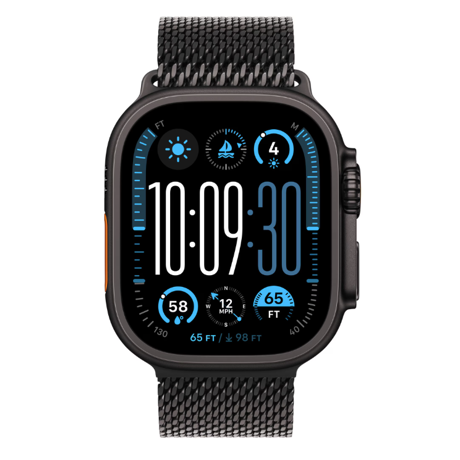 Apple Watch Ultra 2 GPS + Cellular 49mm Black Titanium Case with Black Titanium Milanese Loop - S