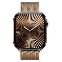 Apple Watch S10 Cellular 46mm Natural Titanium Case with Natural Milanese Loop - S/M MC7Q4QC/A