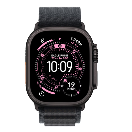 Apple Watch Ultra 3 GPS + Cellular 49mm Black Titanium Case with Black Alpine Loop - Medium