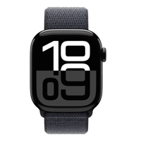 Apple Watch Series 10 GPS + Cellular 46mm Jet Black Aluminium Case with Ink Sport Loop MWY53QC/A