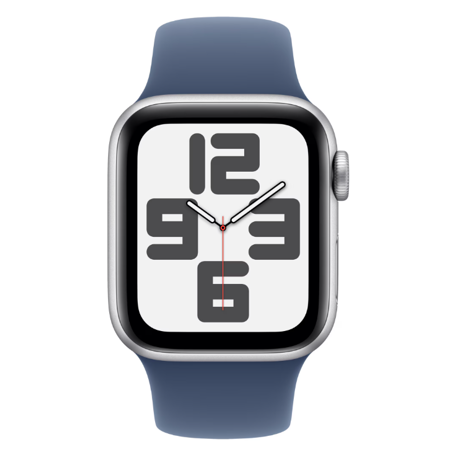 Apple Watch SE GPS 40mm Silver Aluminium Case with Denim Sport Band - M/L