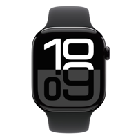 Apple Watch Series 10 GPS 46mm Jet Black Aluminium Case with Black Sport Band - S/M MWWP3QC/A