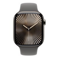 Apple Watch Series 10 GPS + Cellular 46mm Natural Titanium Case with Stone Grey Sport Band - M/L MWYA3QC/A