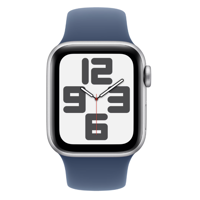 Apple Watch SE GPS + Cellular 40mm Silver Aluminium Case with Denim Sport Band - M/L MXGG3QC/A