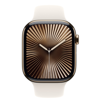 Apple Watch Series 10 GPS + Cellular 46mm Gold Titanium Case with Starlight Sport Band - M/L MWYY3QC/A