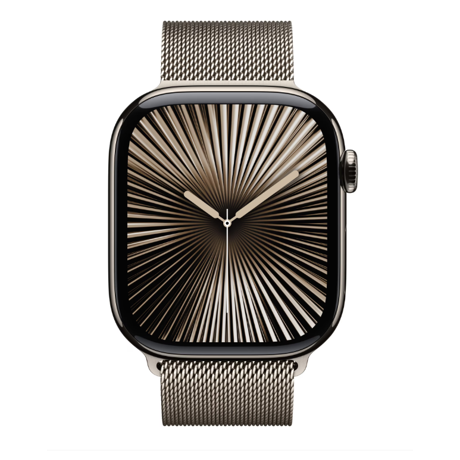 Apple Watch Series 10 GPS + Cellular 46mm Natural Titanium Case with Natural Milanese Loop - M/L