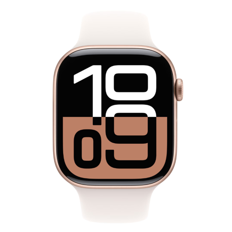 Apple Watch Series 10 GPS + Cellular 46mm Rose Gold Aluminium Case with Light Blush Sport Band - M/L