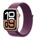 Apple Watch Series 10 GPS 42mm Rose Gold Aluminium Case with Plum Sport Loop MWWK3QC/A