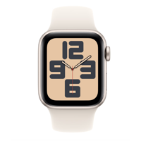 Apple Watch SE GPS 40mm Starlight Aluminium Case with Starlight Sport Band - M/L MXEG3QC/A