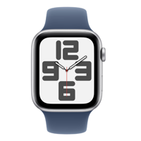 Apple Watch SE GPS 44mm Silver Aluminium Case with Denim Sport Band - M/L MXER3QC/A