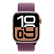 Apple Watch Series 10 GPS 42mm Rose Gold Aluminium Case with Plum Sport Loop MWWK3QC/A