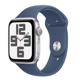 Apple Watch SE GPS 44mm Silver Aluminium Case with Denim Sport Band - M/L MXER3QC/A