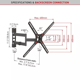 ﻿Suport TV de perete, Barkan BM343, Fix, 13"- 65", VESA 400 x 400 mm, suporta pana la 40kg, negru