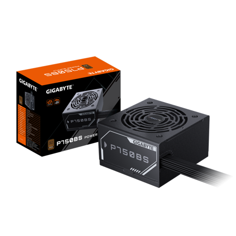 GIGABYTE P750BS. Total power: 750 W, AC input voltage: 200 - 240 V, AC input frequency: 50/60 Hz. Motherboard power connector: 20+4 pin ATX, Motherboard power cable length: 60 cm, SATA power cable length: 150,500 mm. Purpose: PC, Power supply unit (PSU) form factor: ATX, 80 PLUS certification: 80