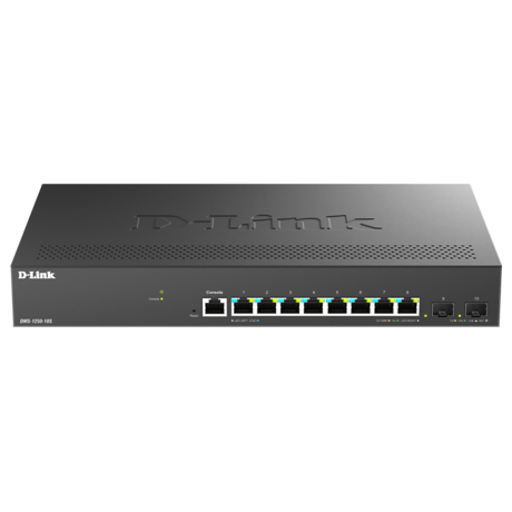 Switch D-Link DMS-1250-10S , 8 porturi Gigabit, 2 porturi SFP+, Protocol 802.1D STP 802.1s MSTP 802.1w RSTP, rackabil