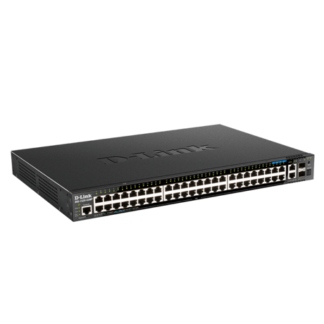 Switch D-Link DGS-1520-52MP, 48 porturi Gigabit, 2 porturi SFP+, Capacity 80Gbps, 16K MAC, 17" Rackmount, 1*fan