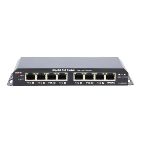 Extralink KRATOS  PoE Switch  7x Gigabit PoE 1x Uplink RJ45 Power Supply 24V 2.5A 60W