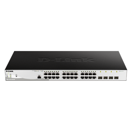 D-Link Switch DGS-1210-28P/ME, 24 porturi Gigabit PoE Base-T, 4 porturi SFP1000Mbps, Capacity 56Gbps, 19" Rackmount, WebSmart, 2*fan