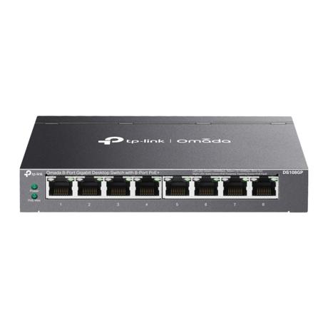 Switch TP Link Omada 8-Port Gigabit Unmanaged Desktop cu  8× 10/100/1000 Mbps RJ45 Ports, alimentare externa External Power Adapter(Output: 53.5VDC / 1.31A),  capacitate 16 Gbps