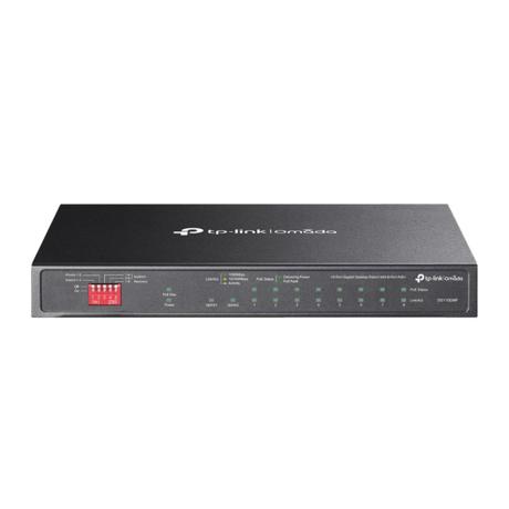 Omada 10-Port Gigabit Desktop Switch with 8-Port PoE+ PORT: 8× Gigabit PoE+ Ports, 2x Gigabit Non-PoE Ports, 1× Combo Gigabit SFP Slot SPEC: 802.3at/af, 123 W PoE Power,  Desktop Steel Case FEATURE: Extend Mode for 250m PoE Transmitting, Priority Mode for Port1-2, Isolation Mode, PoE Auto Recovery