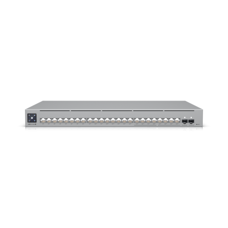 UBIQUITI UNIFI PRO MAX SWITCH 24-PORTPOE, interfata de retea (16) porturi GbE RJ45, (8) porturi 1/2,5 GbE RJ45, (2) porturi 10G SFP+, capacitate comutare 112 Gbps, AC/DC, internă, 450W, PoE disponibil 400W