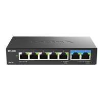 D-Link switch DMS-107, 7 porturi, Standarde si protocoale: IEEE 802.3 10BASE-T,  IEEE 802.3u 100BASE-TX,  IEEE 802.3ab 1000BASE-T,  IEEE 802.3bz 2.5GBASE-T5 porturi Gigabit, 2 porturi 2.5Gbps,  Capacitate 20 Gbps, fara ventilator, carcasa metal, dimensiuni: 145 x 82 x 28 mm, Greutate: 295.2 g, Auto