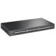 TP-LINK TL-SG3452X Switch JetStream cu management | 48× Porturi Gigabit L2+ și 4× Sloturi 10GE SFP+, Interfață: 48× Poturi RJ45 10/100/1000 Mbps, 4× Sloturi 10G SFP+, 1× Port RJ45 pe console, 1× Port Micro-USB pe console, Fără ventilatoare, Montare în rack, dimensiuni: 440 × 220 × 44 mm, Latime de