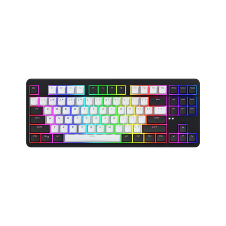 Tastatura mecanica wirelss Hator Rockfall 3 Mecha TKL conectivitate USB, pollingrate 1000Hz, iluminare RGB cu functia de a customiza fiecare tasta individual, tip switch HATOR Aurum Orange Linear rev.1.0, durata de viata switch 70M de clickuri, durata de viata baterie pana la 160 ore in wireless