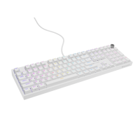 Tastatura gaming mecanica cu fir Genesis Thor 404, iluminare RGB, switch Linear, switch model Gateron Yellow Pro, numar taste 107, 11 butoane multimedia, lungime cablu 1.8m, dimensiuni 439 x 133 x 41 mm, alb