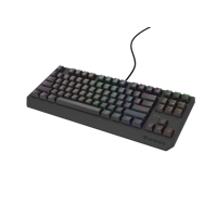 Tastatura gaming mecanica cu fir Genesis Thor 230 TKL Lite, iluminare multicolor, switch Linear, switch model Outemu Red, numar taste 87, 11 butoane multimedia, lungime cablu 1.6m, dimensiuni 363 x 155 x 39 mm, negru