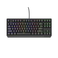Tastatura gaming mecanica cu fir Genesis Thor 230 TKL, iluminare RGB, switch Linear, switch model Outemu Red, numar taste 87, 11 butoane multimedia, lungime cablu 1.6m, dimensiuni 363 x 155 x 39 mm, negru