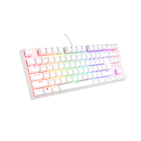 Tastatura gaming mecanica cu fir Genesis Thor 303 TKL, iluminare RGB, switch Linear, switch model Outemu Pitch Silent, numar taste 87, 11 butoane multimedia, lungime cablu 1.8m, dimensiuni 355 x 136 x 36 mm ,alb
