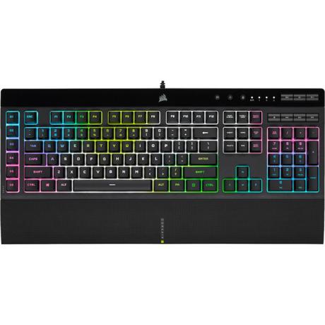 CORSAIR K55 RGB PRO, negru  12-Key Selective with Anti-Ghosting Supported in iCUE Wired Connectivity USB 2.0 Type-A Key Switches RUBBER DOME
