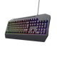 Tastatura Trust cu fir GXT836 Evocs, numar butoane 114, interfata USB 2.0, conector USB-A, iluminare RGB rainbow, negru