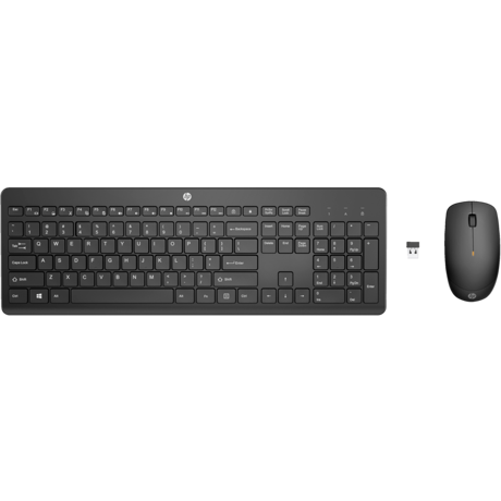 HP 235 Wireless Mouse and Keyboard Combo, Culoare: Negru, Dimensiuni: 44 x 14,62 x 2,76 mm (tastatură); 6,33 x 11,5 x 3,62 cm (mouse), Greutate: 0,5 kg (tastatură); 0,06 kg (mouse), Garantie 1 an