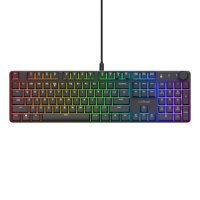 Tastatura mecanica Trust GXT 866 Torix cu fir, swtich linear, 104 butoane, full RGB, butoane programabile, tipuri de jocuri FPS, MMO, MOBA, RPG, RTS, negru