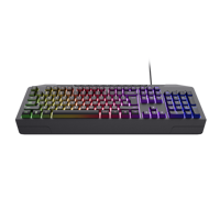 Tastatura Trust cu fir GXT836 Evocs, numar butoane 114, interfata USB 2.0, conector USB-A, iluminare RGB rainbow, negru