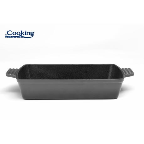 TAVA FONTA EMAILATA 33 x 23 x 7 CM, MARBLE GREY, COOKING BY HEINNER