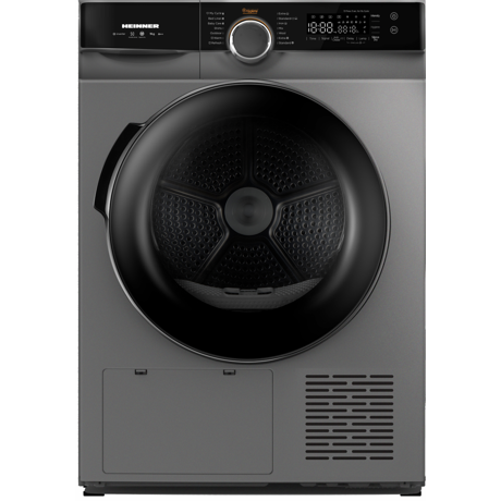 Uscator de rufe Heinner HHPD-M9K3SA+++, Pompa de caldura, 9 Kg, Clasa Energetica C/A+++, 14 Programe, Touch Control, Display digital, Argintiu