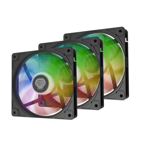 Ventilatoare GENESIS OXAL 120 ARGB NEGRU 3x120mm, 1150-1450 RPM, 42-46 CFM, 1.7 mmH2O, 3pin, 12VDC