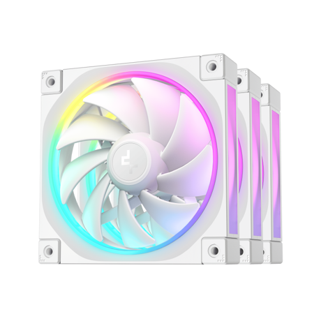 Ventilatoare DEEPCOOL FL12-3in1 120mm ALB, CFM 55, presiune 2.82 mmAq, viteza de rotatie 500-2150 RPM +/- 10%