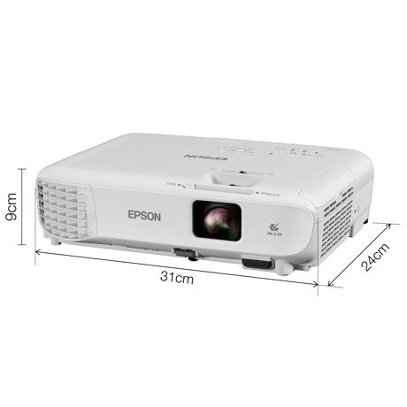 Proiector Epson EB-W06 (succesor EB-W05), 3LCD, 3700 lumeni, WXGA 1280* 800, 16:10, HD ready, 16.000:1, lampa 6.000 ore/ 12.000 ore Ecomode, dimensiune maxima imagine 320", distanta maxima de proiectie 10 m, USB 2.0 Type A, USB 2.0 Type B, VGA in, HDMI in, Composite in, Cinch audio in, Wireless LAN