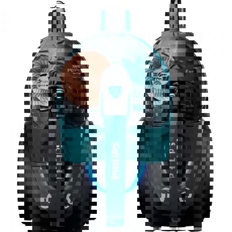 Aspirator fara sac Philips PowerPro Expert FC9744/09, 650 W, 2 L, Filtru anti-alergeni, Cap de aspirare TriActive+, Perie mini-turbo,Cap de aspirare pentru curăţarea covoarelor, Cap de aspirare pentru podele dure, Verde opal