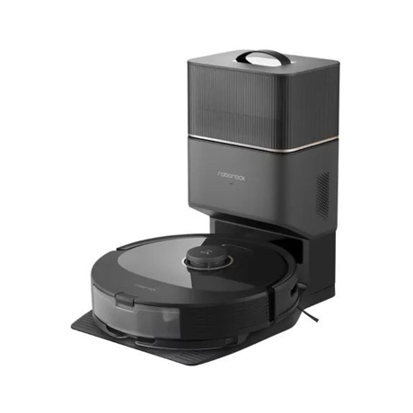 Robot de aspirare Roborock Q8 Max+, Aspirator-Mop-Statie de golire automata RockDock Plus, 59 W, 5500 Pa, autonomie 240 min, mapare 3D, 5200 mAh, recipient praf 770 ml, Negru