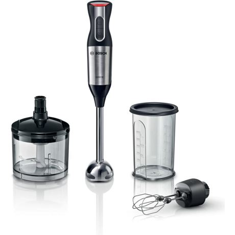 Blender Bosch MS6CM6157,1000 W, accesoriu cu 2 teluri, chopper, 12 trepte de putere și funcție Turbo, Inox